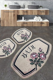 Mijölnir Juego de alfombrillas de baño de 3 piezas Multicolor